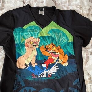 Disney Black Jungle Scene V-Neck Top